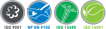 Certifications: ISO 9001 - NF EN 9100 - NF EN 13485 - ISO 14001